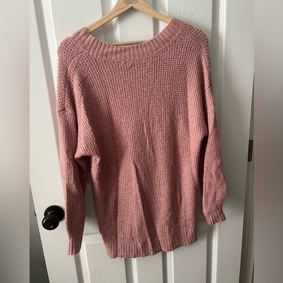 American Eagle Cozy Pink V-Neck Sweater Size XS - Picture 5 of 5